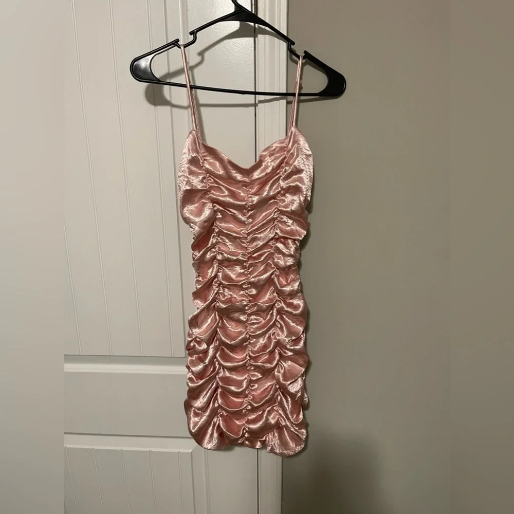 Urban Outfitters Pink Ruched Mini Dress XS - Picture 5 of 6